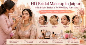 HD bridal makeup in Jaipur for wedding functions by bridal makeup artist in Jaipur